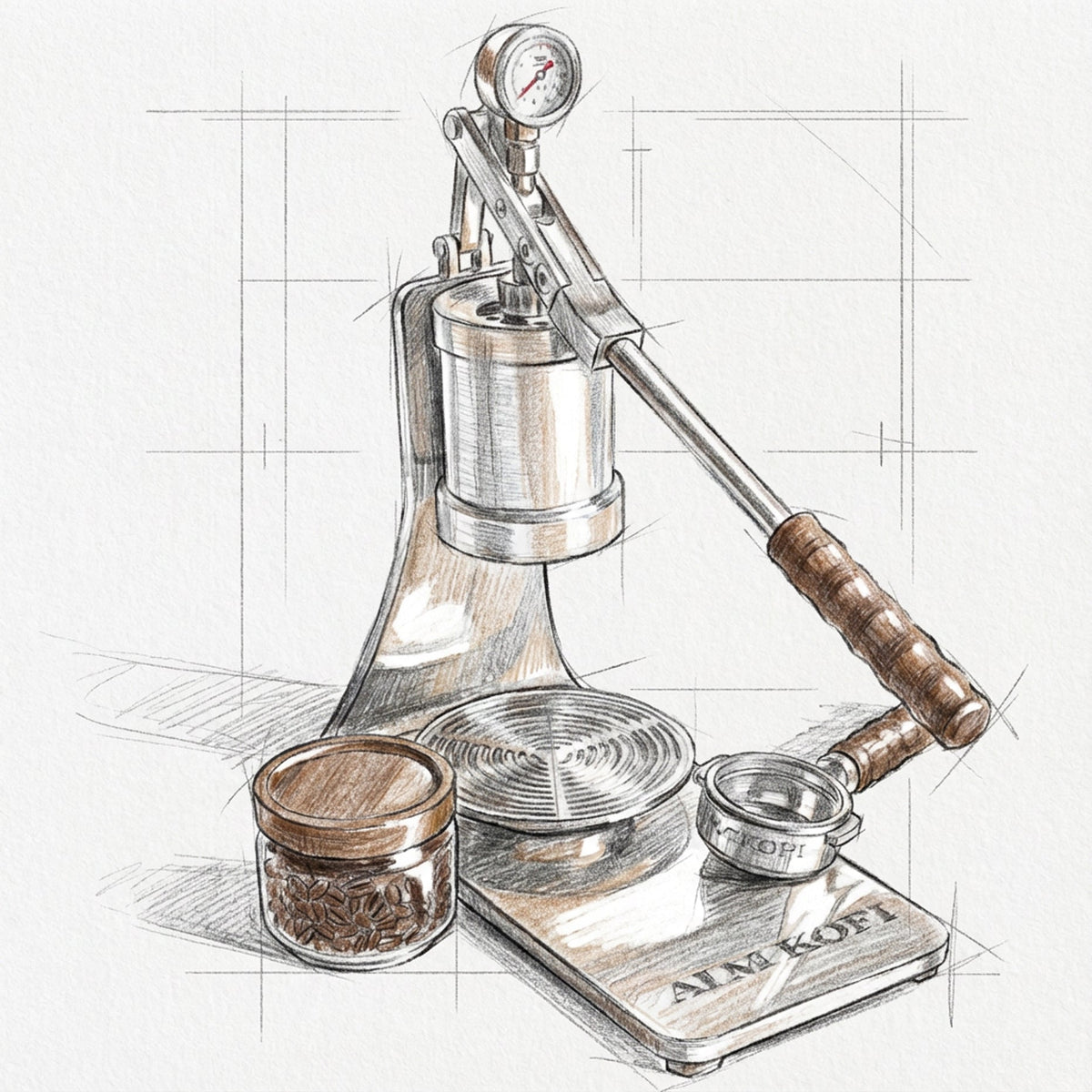 ALM KOPi Sniper Manual Lever Espresso Machine | Precision Stainless Steel Tower