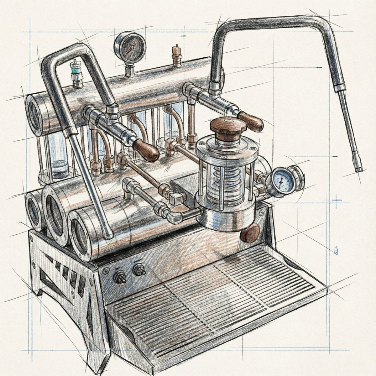 ALM KOPi 7P Commercial Semi-Auto Espresso Machine | Gear Pump & App Profiling