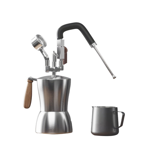 ALM KOPi AK-74 Stovetop Milk Steamer | Professional Dry Steam for Latte Art